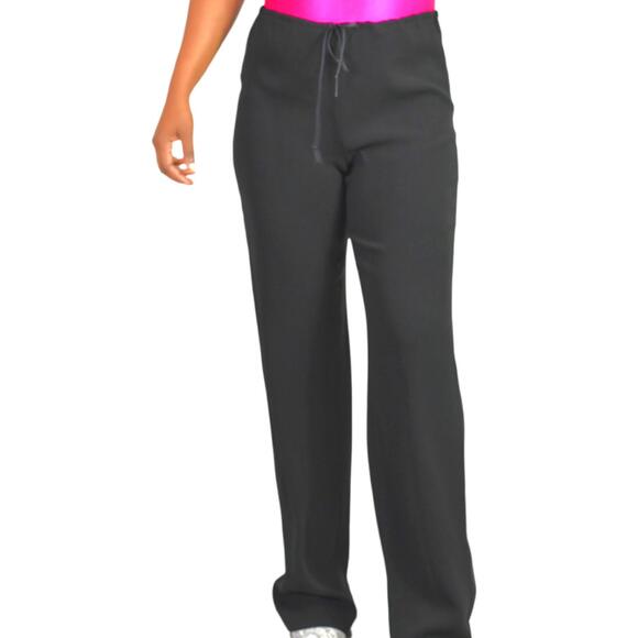 Tahari Dress Pants Black Trousers High Waist Flare Drawstring Crepe Flare Size 6 - Picture 11 of 14